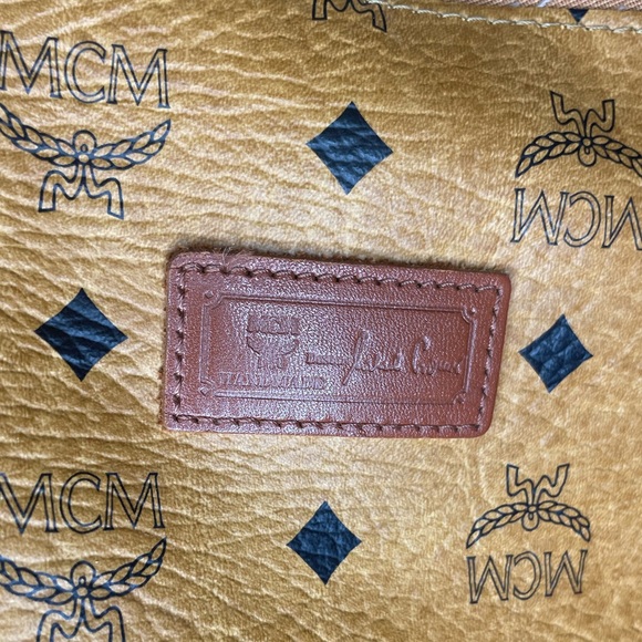 MCM Visetos Cognac Tote Bag - minor wear to corners and scratch on hardware - Picture 6 of 16